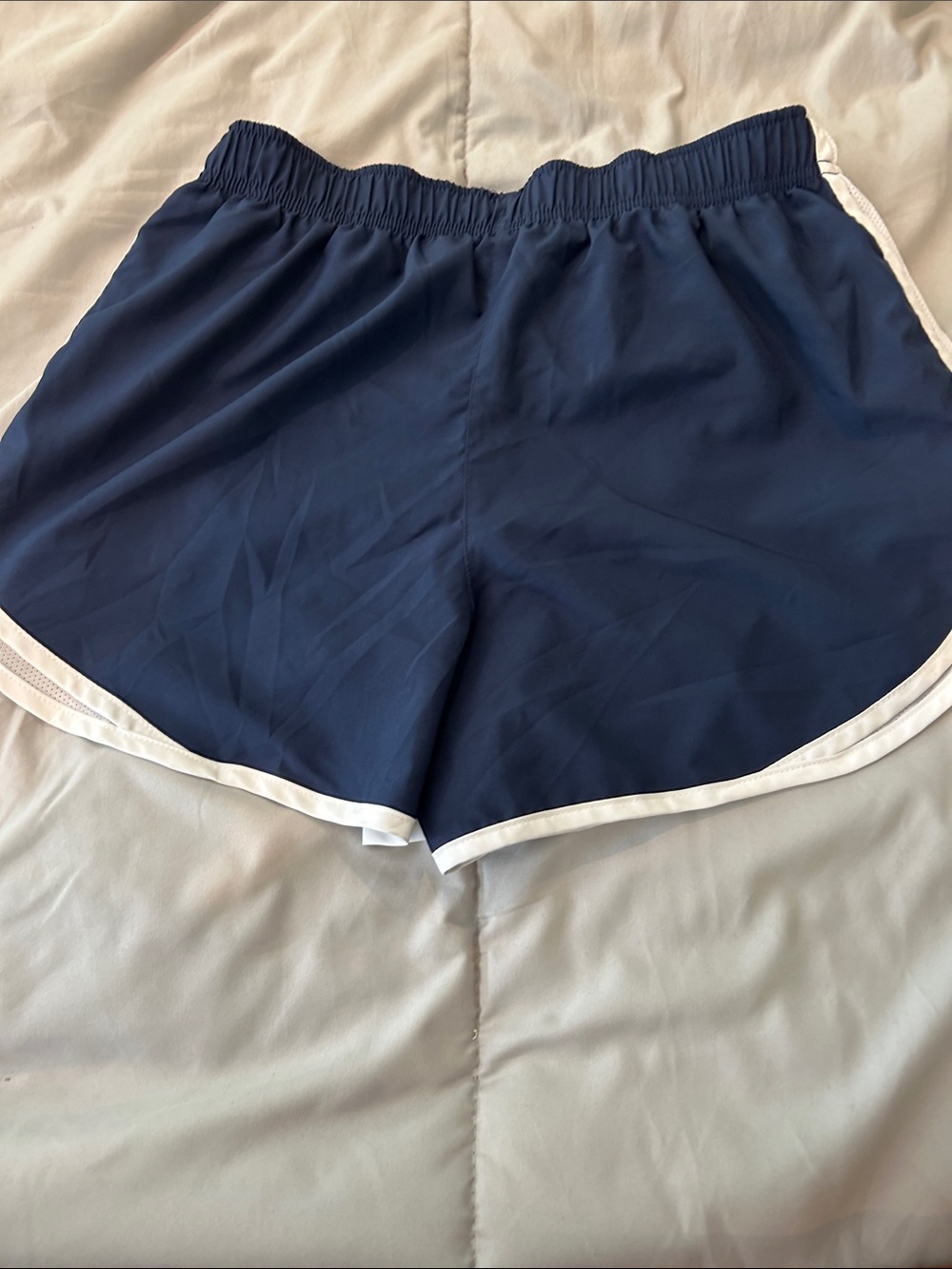 Nike Women's Navy Athletic Shorts with White Trim - Picture 3 of 3